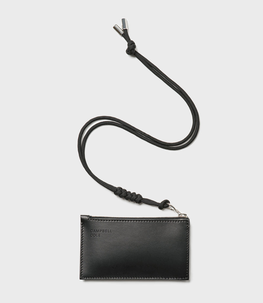 Simple Coin Pouch, Lanyard - Black