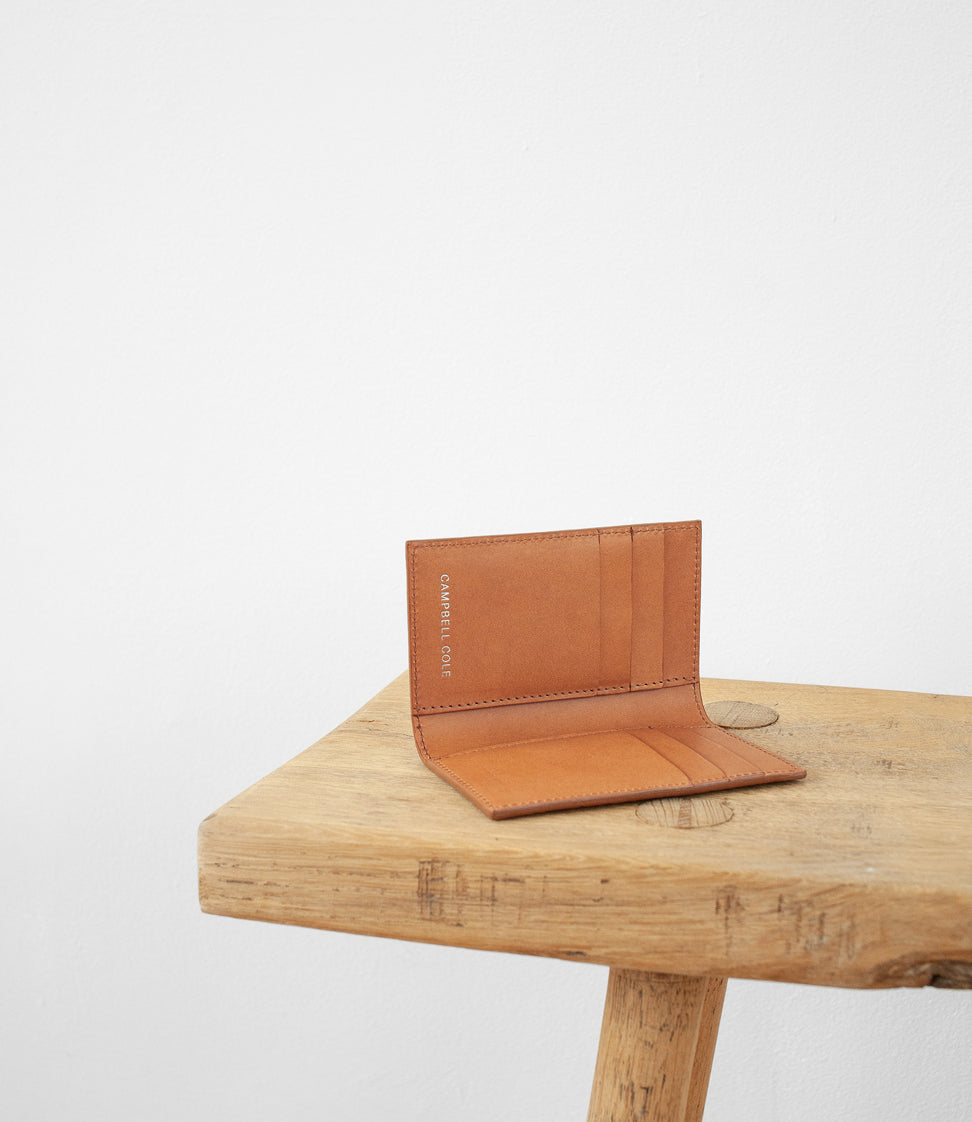 Peveril Card Wallet - Pebbled Tan