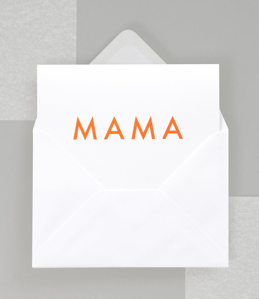 Foil Blocked MAMA Card - Neon Orange