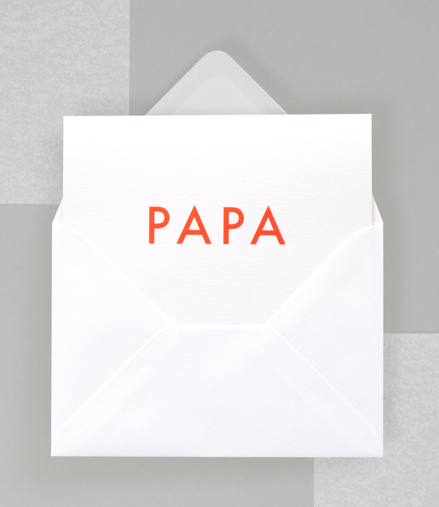Foil Blocked PAPA Card - Neon Orange