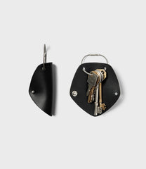 Simple Card Holder & Key Wrap Gift Set - Black