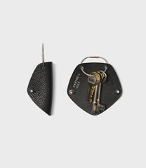 Grove Card Holder & Key Wrap Gift Set - Pebbled Black