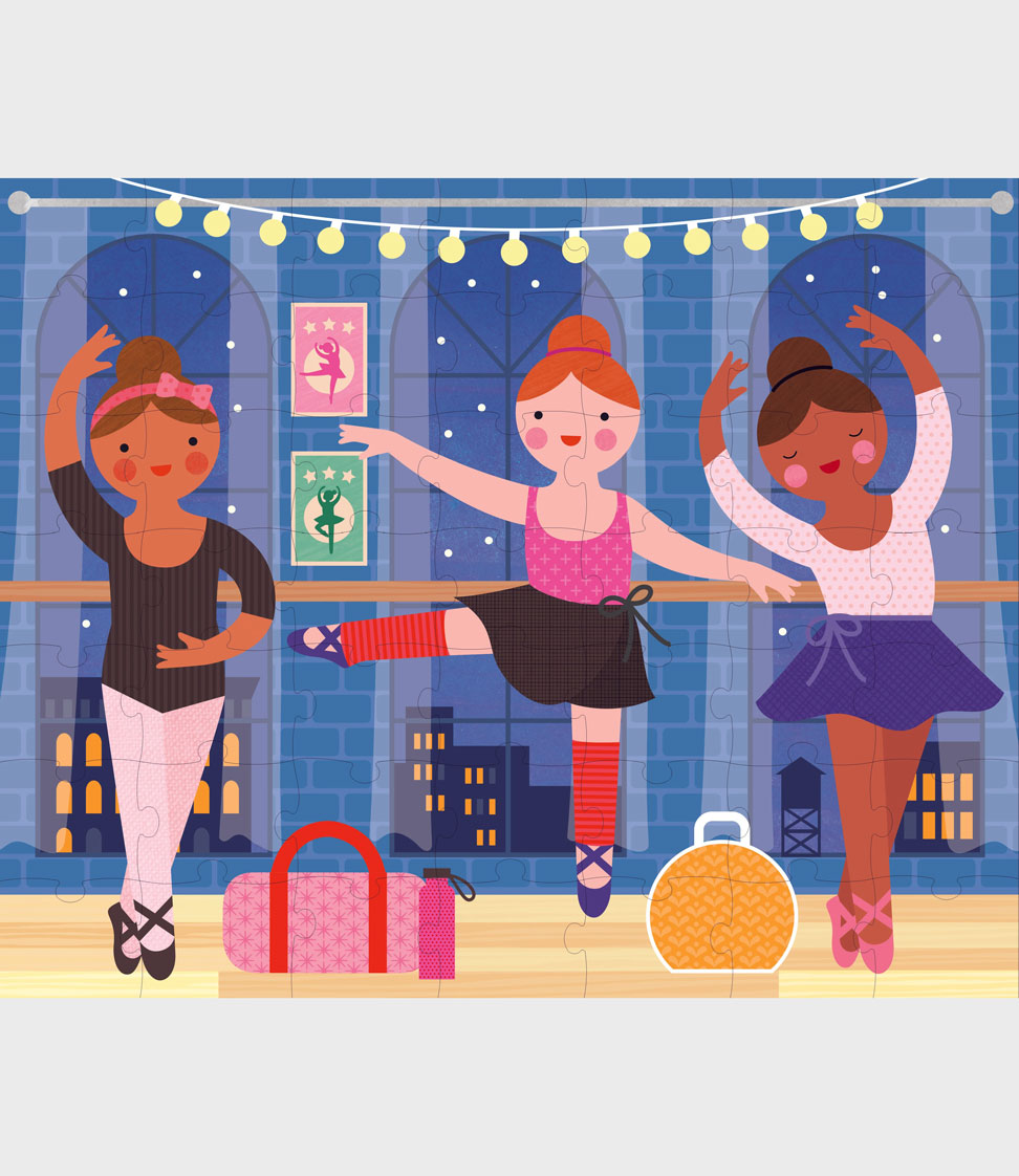 Petit Collage - Two-sided On The Go Puzzle - Ballerinas