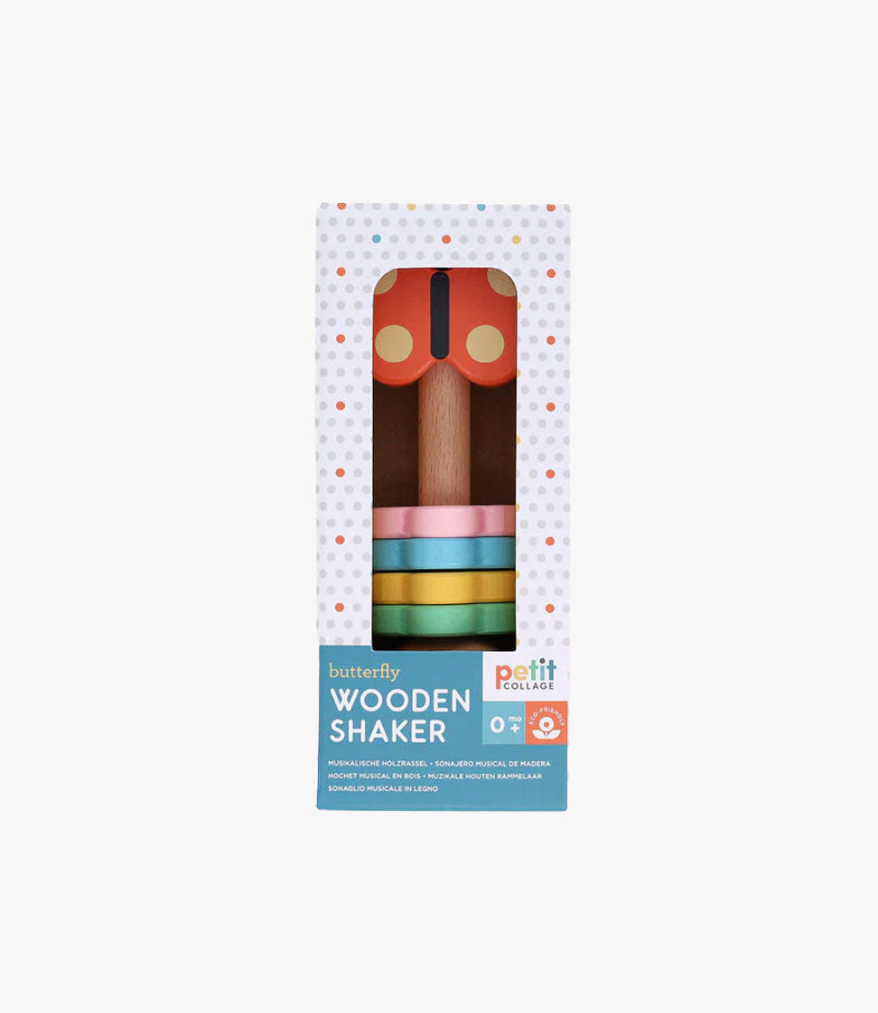 Petit Collage - Butterfly Wooden Shaker