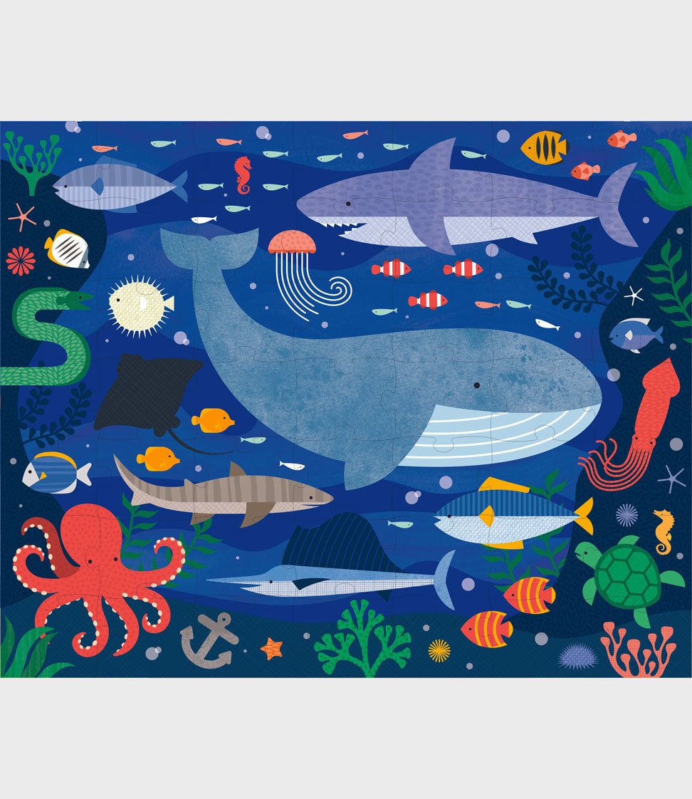 Petit Collage - Two-sided On The Go Puzzle - Under The Sea