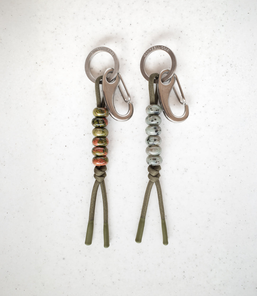 Beaded Key Knot - Olive