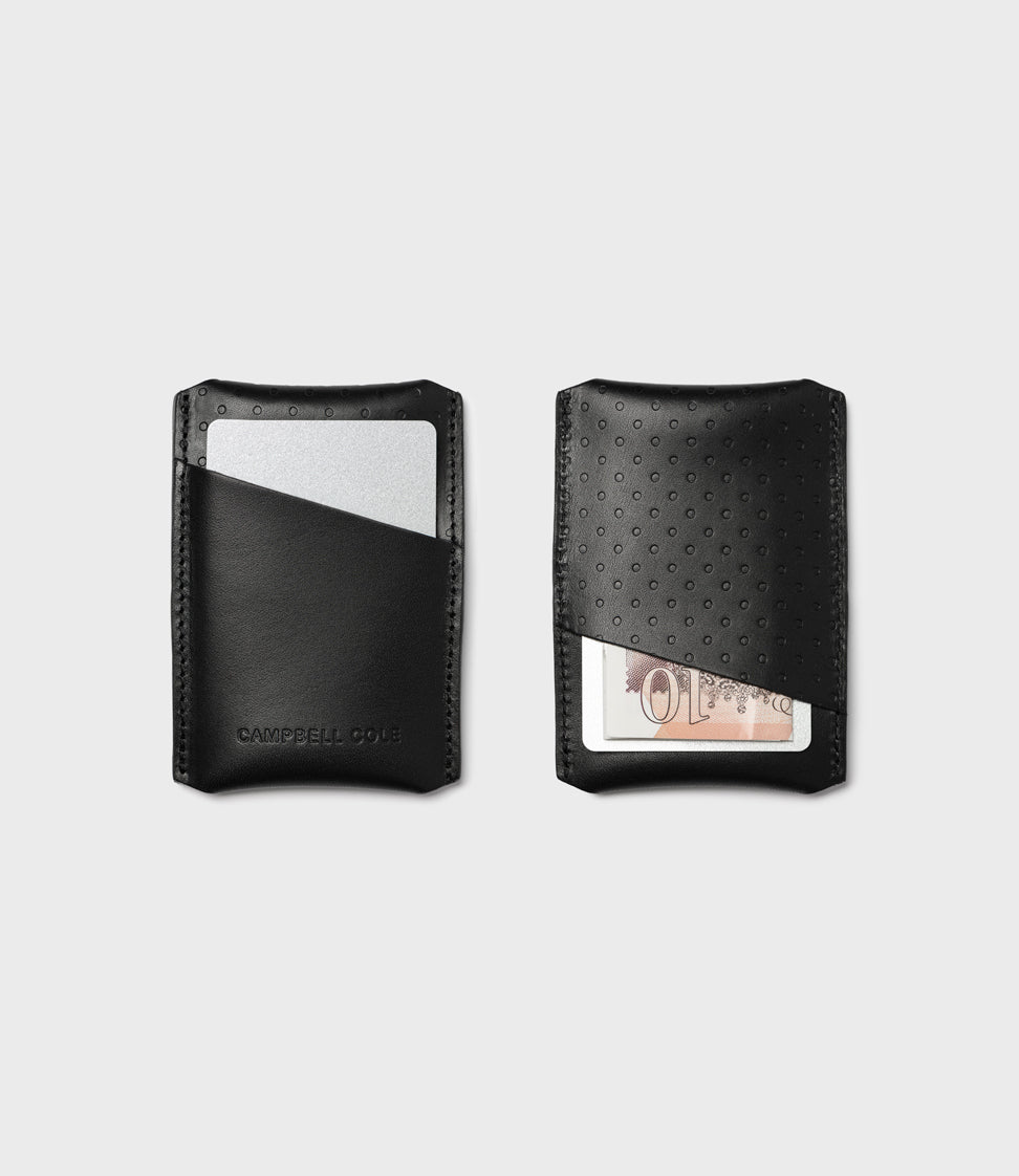 Simple Card Holder & Key Wrap Gift Set - Black