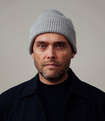 Alex Wool Beanie - Light Grey - Made in Scotland, UK
