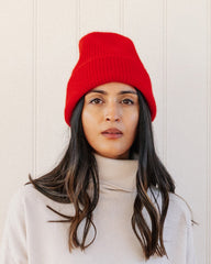 Park Beanie - Chilli Red - Made in Scotland, UK