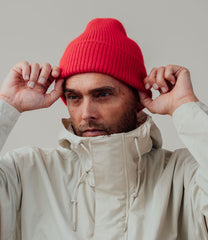 Park Beanie - Chilli Red - Made in Scotland, UK
