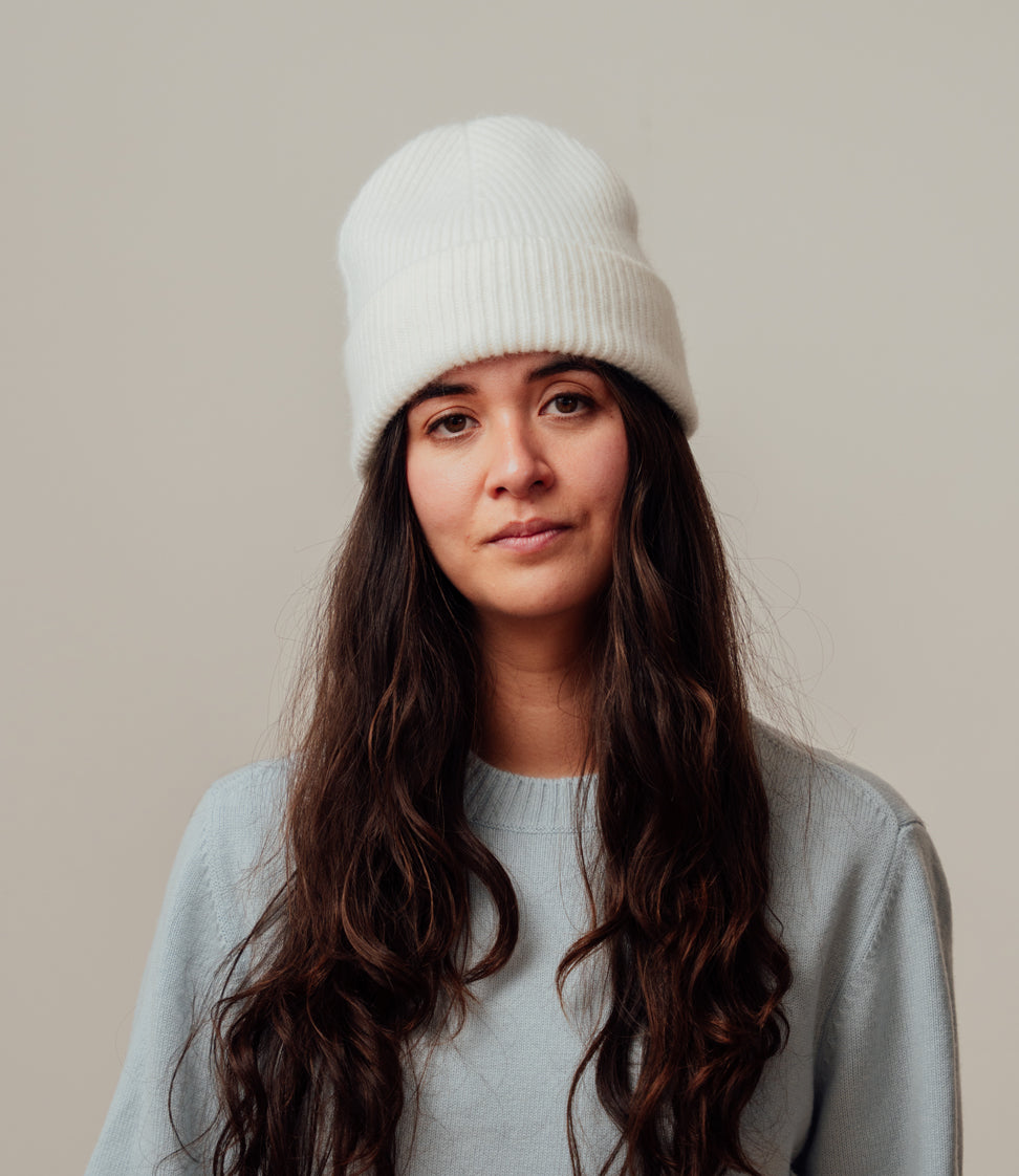 Park Beanie - Ecru - Made in Scotland, UK
