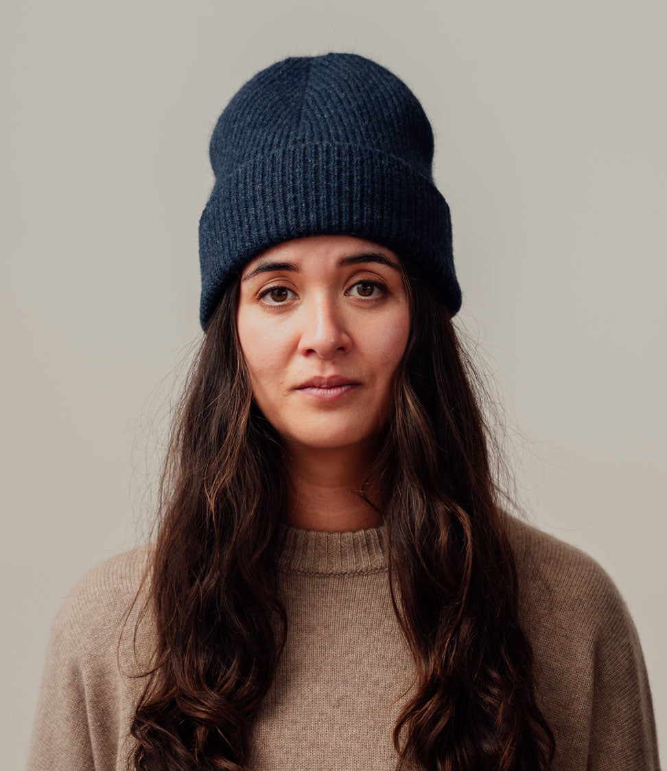 Park Beanie - Navy - Made in Scotland, UK