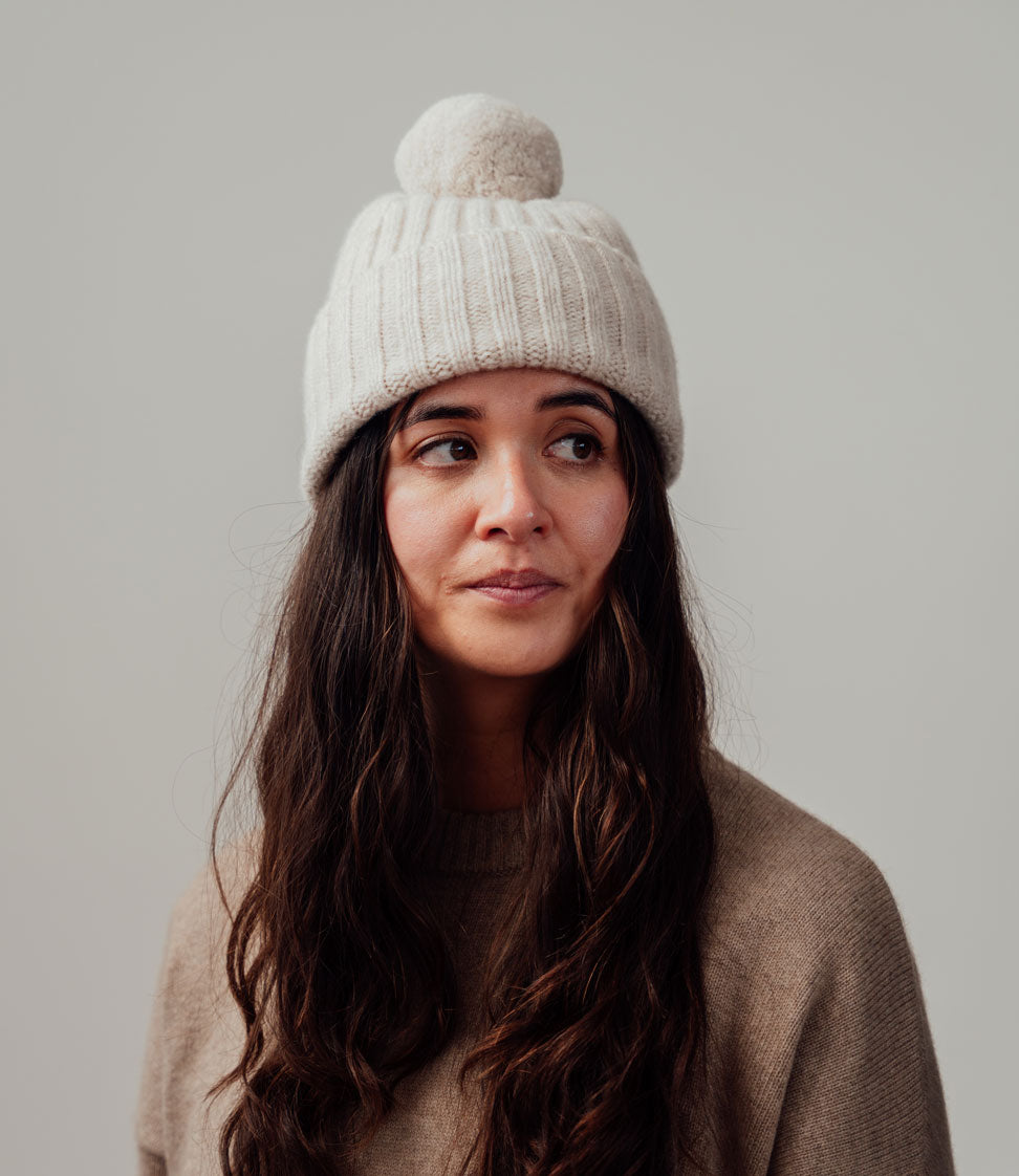 Robin Wool Beanie - Natural - Made in Scotland, UK