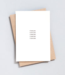 Foil Blocked I Love You Card - Black on Natural