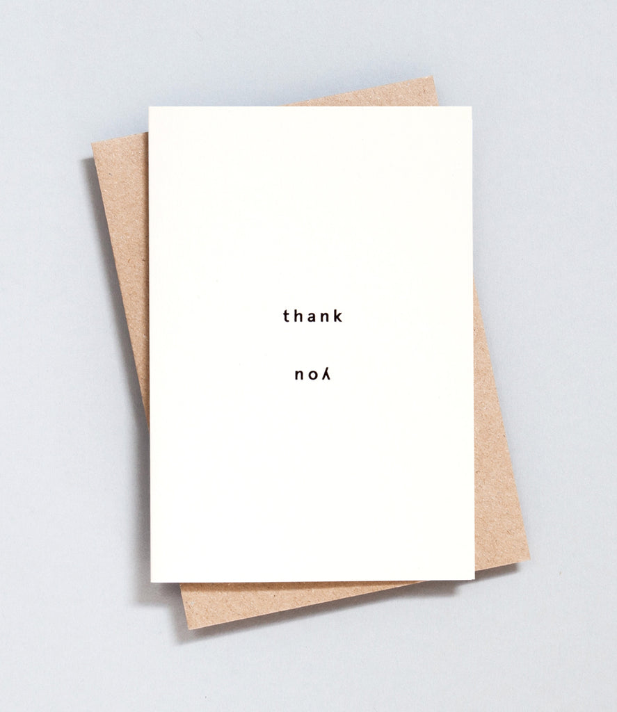 Foil Blocked Thank You Card - Black on Natural