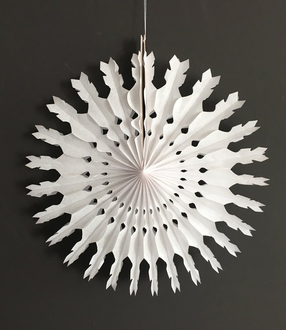 Paper Fan, Ice, 30cm - White