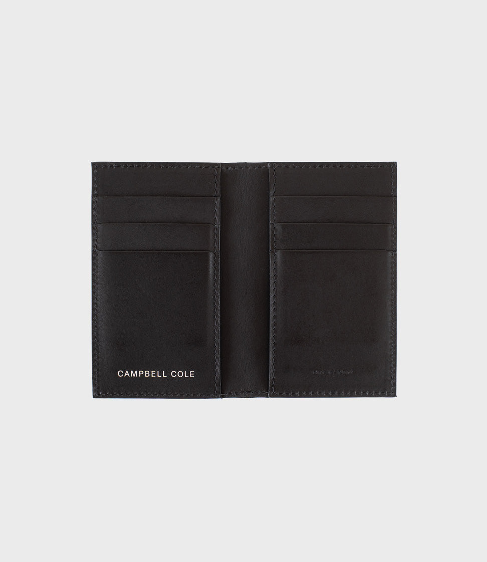 Peveril Card Wallet - Pebbled Black - REBEL