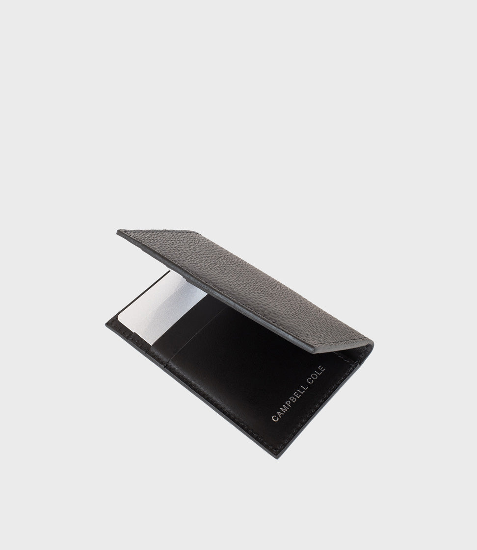Peveril Card Wallet - Pebbled Black - REBEL