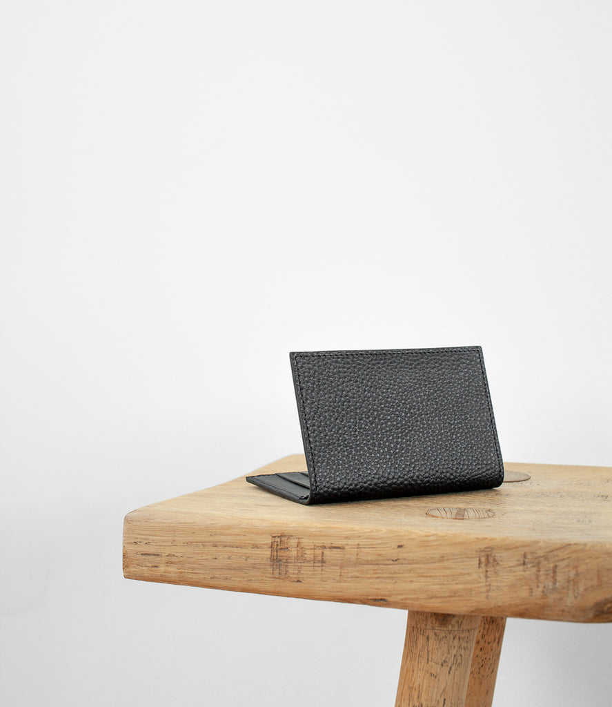 Peveril Card Wallet - Pebbled Black