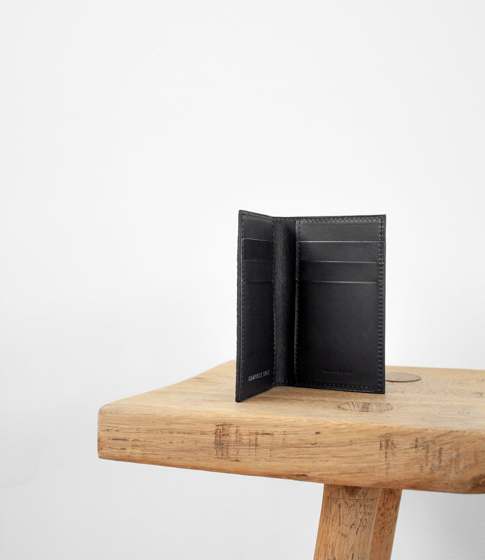 Peveril Card Wallet - Pebbled Black - REBEL