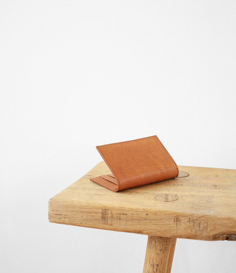 Peveril Card Wallet - Pebbled Tan