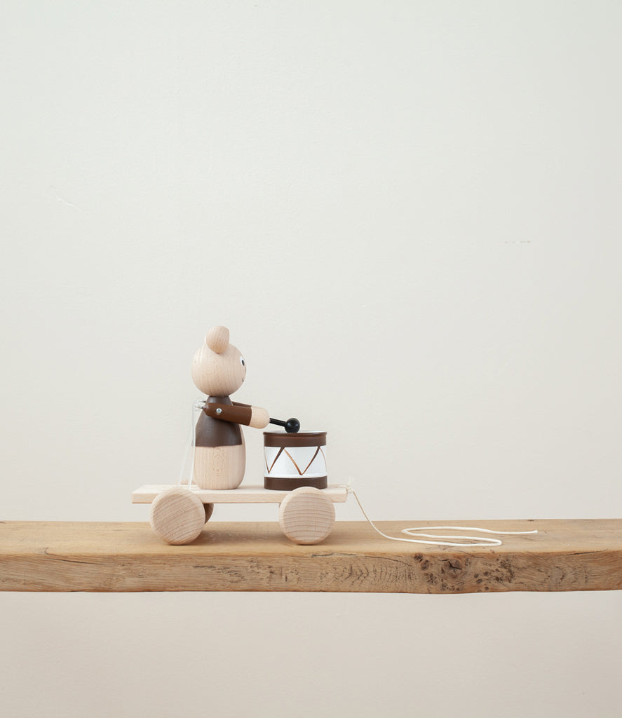 Dottie Maie - Cuthbert - Wooden Bear Drummer Toy